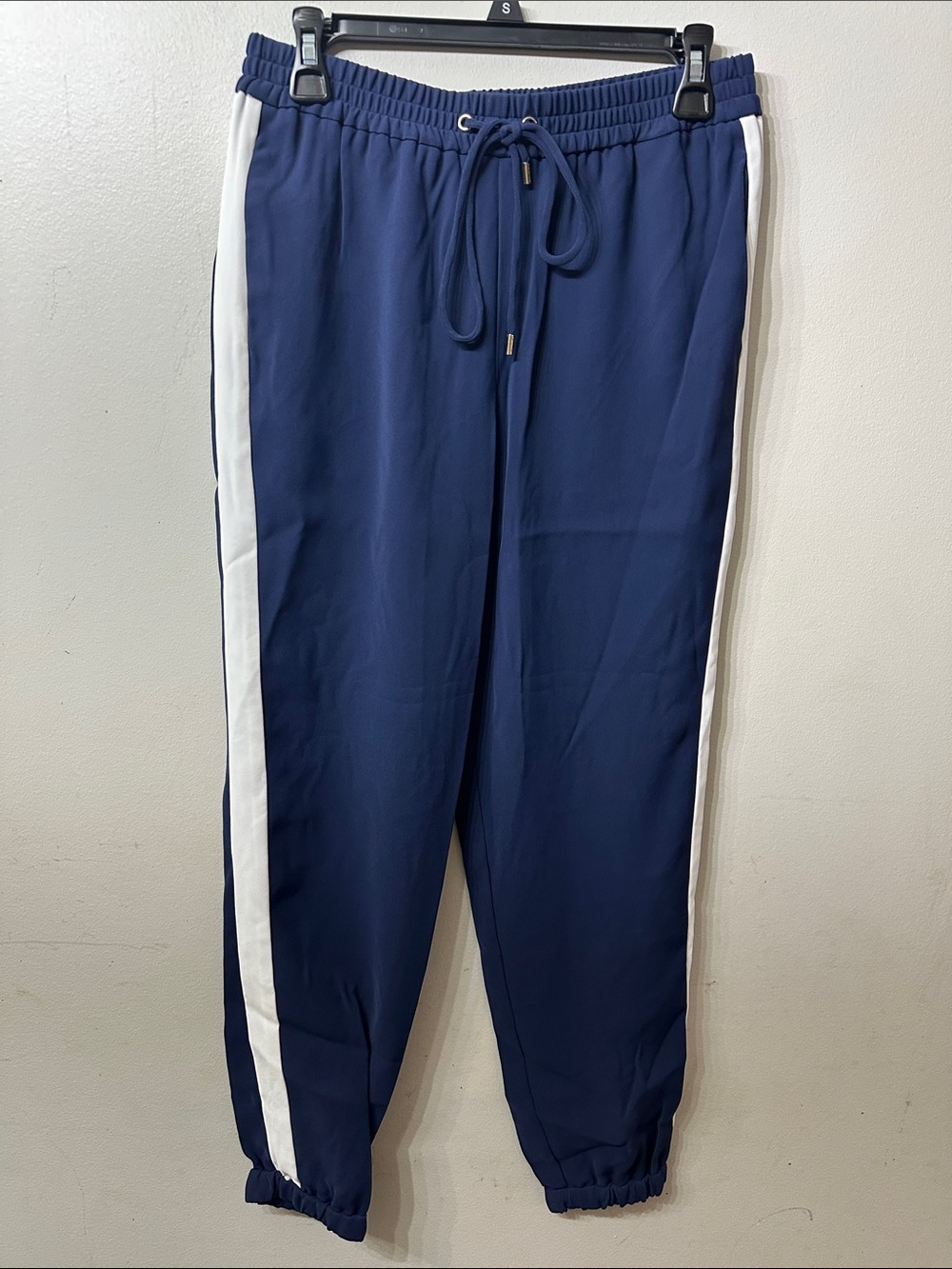 MICHAEL Michael Kors Navy Track Joggers with White Side Stripes